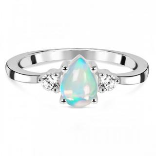 Luxusní stříbrný prsten s opálem a topazy With You Velikost: 54