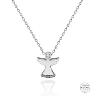 Stříbrný náhrdelník anděl Swarovski