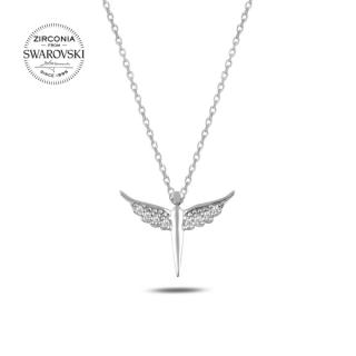 Stříbrný náhrdelník Andílek - Swarovski