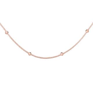 Stříbrný náhrdelník choker - kuličky - růžové zlacení