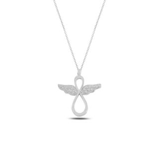 Stříbrný náhrdelník nekonečno s andělskými křídly