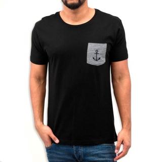 Pánské tričko Viento Anchor Pocket - Black Velikost: L