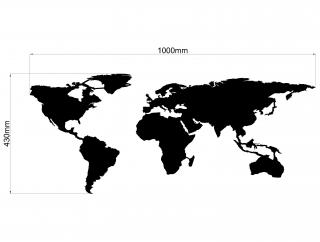 Nástěnná dekorace mapa světa 100x43cm