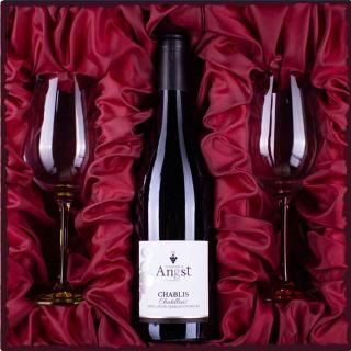 Dárková kazeta s burgundským Chardonnay & 2 elegantní skleničky