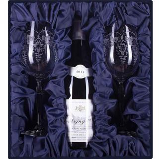 Dárkové víno z Burgundska se 2 skleničkami | Chardonnay