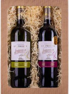 Duo vín z Bordeaux v červené a bílé | Dárkové balení s francouzským vínem