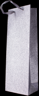 Papírová taška - stříbrná třpytivá barva