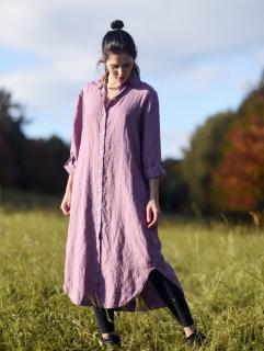 lněné košilové šaty Mauve Velikost: XL