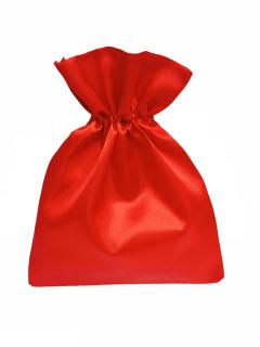 Červený dárkový saténový sáček na čelenku - 18x24 cm