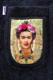 Dámský černý krajkový župan & kilt do sauny z limitované edice Frida in Black Varianta: Frida - portrait 1, Velikost kiltu: S-M-L