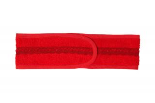 Luxusní červená kosmetická čelenka s krajkou Typ čelenky: Čelenka Addicted to Red - limited edition (tmavší krajka)