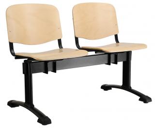 Dřevěné lavice ISO, 2-sedák, černé nohy - buk