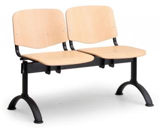 Dřevěné lavice ISO II, 2-sedák, černé nohy