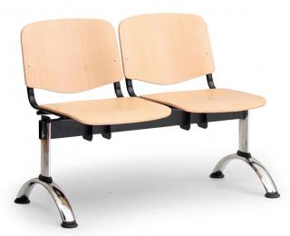 Dřevěné lavice ISO II, 2-sedák, chromované nohy