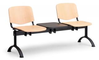 Dřevěné lavice ISO II, 2-sedák+ stolek, černé nohy