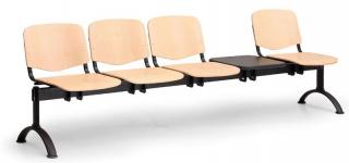 Dřevěné lavice ISO II, 4-sedák+ stolek, černé nohy Záznam byl v pořádku uložen.