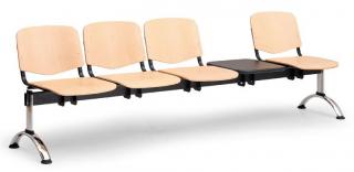 Dřevěné lavice ISO II, 4-sedák+ stolek, chromované nohy Záznam byl v pořádku uložen.