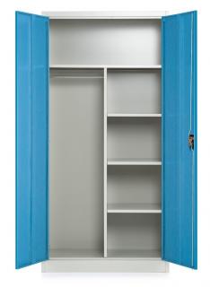 Kovová šatní skříň 90, cylindrický zámek - modrá  + doprava ZDARMA