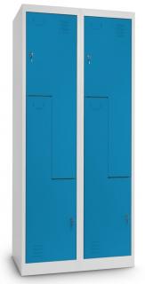 Kovová šatní skříň Z 80 x 50 x 180 cm, cylindrický zámek - modrá  + doprava ZDARMA
