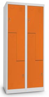 Kovová šatní skříň Z 80 x 50 x 180 cm, cylindrický zámek - oranžová  + doprava ZDARMA