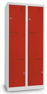 Kovová šatní skříň Z 80 x 50 x 180 cm, otočný zámek - červená  + doprava ZDARMA