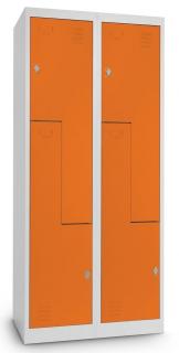 Kovová šatní skříň Z 80 x 50 x 180 cm, otočný zámek - oranžová  + doprava ZDARMA
