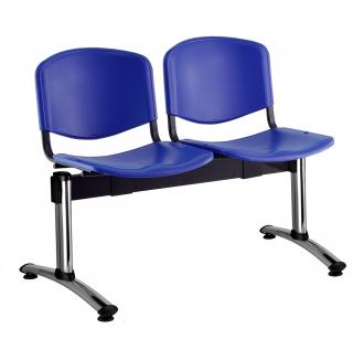 Plastové lavice ISO I,2-sedák, chromované nohy-modrá