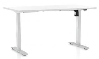 Výškově nastavitelný stůl OfficeTech A, 140 x 80 cm - bílá podnož Barva: Bílá