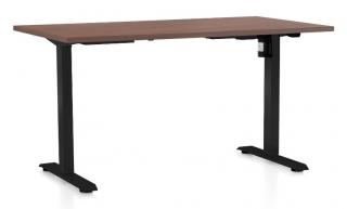 Výškově nastavitelný stůl OfficeTech A, 140 x 80 cm - černá podnož Barva: Ořech