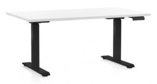 Výškově nastavitelný stůl OfficeTech C, 120 x 80 cm - černá podnož Barva: Bílá