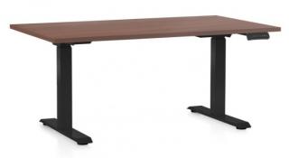 Výškově nastavitelný stůl OfficeTech C, 120 x 80 cm - černá podnož Barva: Ořech