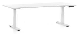 Výškově nastavitelný stůl OfficeTech D, 180 x 80 cm - bílá podnož Barva: Třešeň