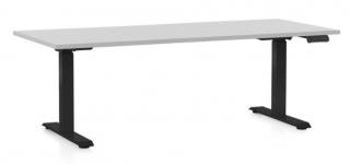 Výškově nastavitelný stůl OfficeTech D, 180 x 80 cm - černá podnož Barva: Světle šedá