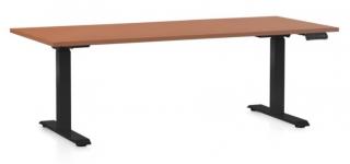 Výškově nastavitelný stůl OfficeTech D, 180 x 80 cm - černá podnož Barva: Třešeň