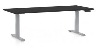 Výškově nastavitelný stůl OfficeTech D, 180 x 80 cm - šedá podnož Barva: Ořech