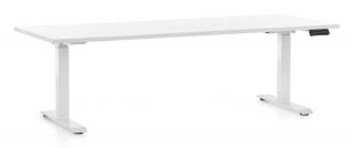 Výškově nastavitelný stůl OfficeTech D, 200 x 80 cm - bílá podnož Barva: Bílá
