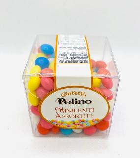 Barevné čokoládové Minilenti Assorted v cukrové polevě Balení: 150 g v průhledné krabičce