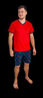 Pyžamo David - Mix červených vzorů Velikost: 2XL