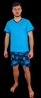 Pyžamo David - Mix modrých vzorů Velikost: 4XL
