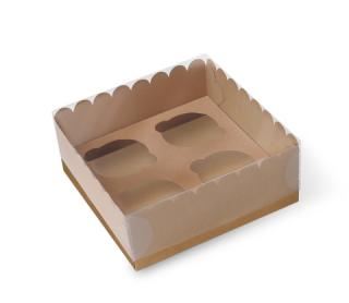 Krabička na 4 muffinky S holderem na 4 cupcakes