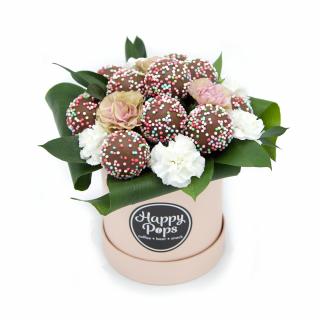 ❤︎ Zapichovaná kytice s živými květy  CORAL  Chocolate