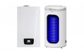 BAXI DUO-TEC COMPACT E 1,24 - 24kW, s bojlerem 160l, turbo  + kondenzační plynový, závěsný, boieler 160L