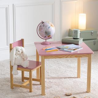 Dětský dřevěný stolek CLASIC - růžový