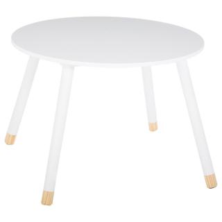 Dětský dřevěný stolek KULATÝ - bílý