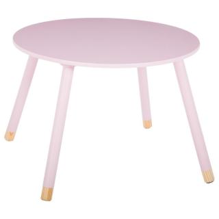 Dětský dřevěný stolek KULATÝ - růžový
