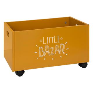 Dřevěný box na kolečkách LITTLE BAZAR - okrová