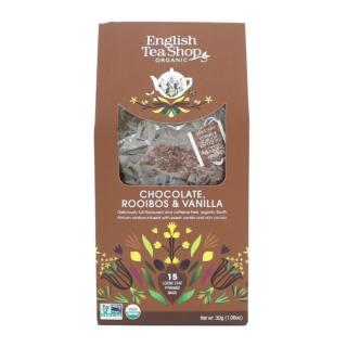 ENGLISH TEA SHOP ROOIBOS ČAJ ČOKOLÁDA A VANILKA 15 PYRAMIDEK