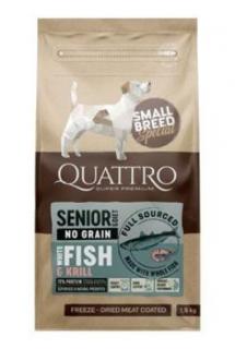 QUATTRO Dog Dry SB Senior/Dieta Ryby&amp;Krill 1,5kg !!! EXPIRACE 31-03-2024 !!!JENOM DO VYPRODÁNÍ ZÁSOB !!! (!!! EXPIRACE 31-03-2024 !!!JENOM DO VYPRODÁNÍ ZÁSOB !!!)