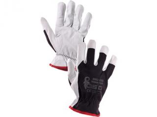 Kombinované rukavice TECHNIK PLUS, černo-bílé Velikost: 10