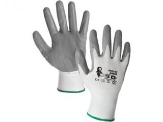 Povrstvené rukavice ABRAK, bílo-šedé Velikost: 6
